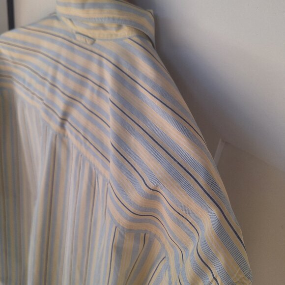 Timberland yellow blue men lg button down short sleeve - Picture 5 of 14